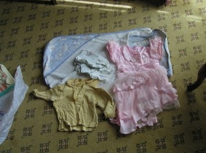 these are the clothes and blanket she was found in.
