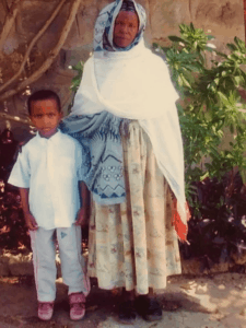 Ebrahim with his grandmother