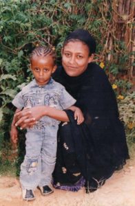 Ethiopian mother Setegn with Addis