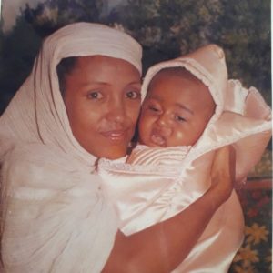 Dawit with his mom